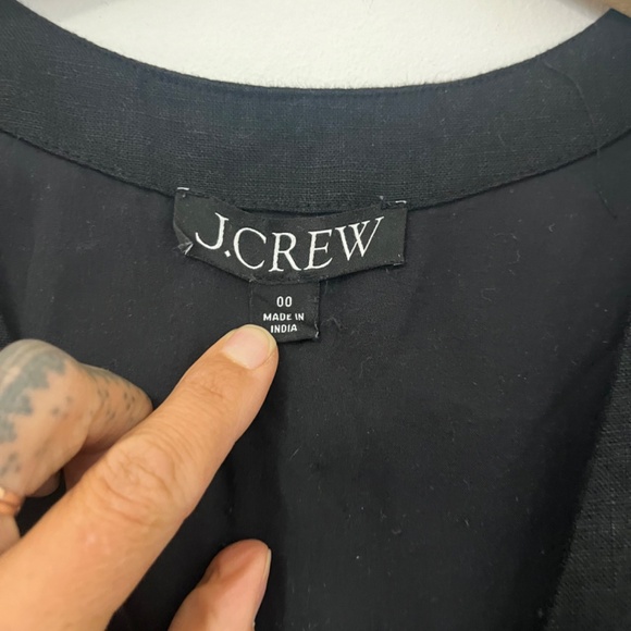 J Crew linen slim fit vest black 00 tank top 100 linen jcrew flax work career xs - Picture 4 of 5